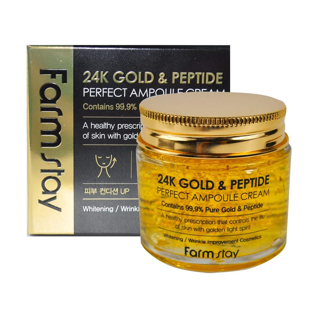 FARMSTAY 24k gold & peptide perfect ampoule cream 80ml