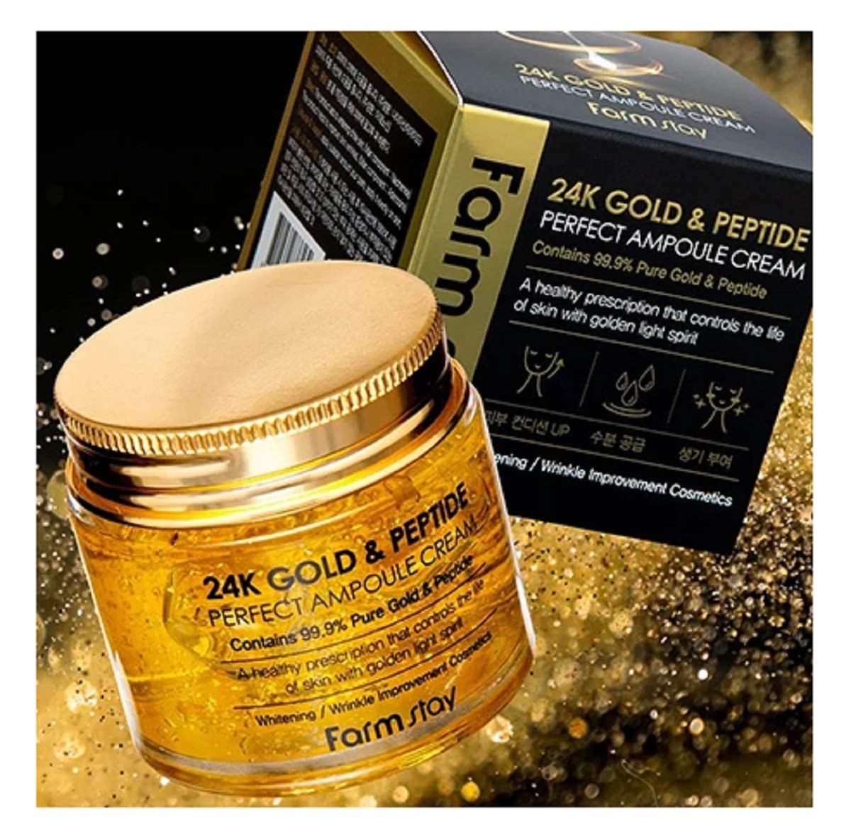 FARMSTAY 24k gold & peptide perfect ampoule cream 80ml