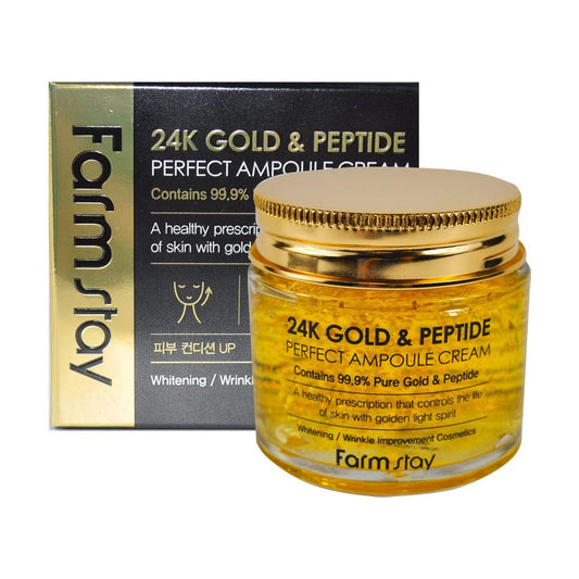 FARMSTAY 24k gold & peptide perfect ampoule cream 80ml